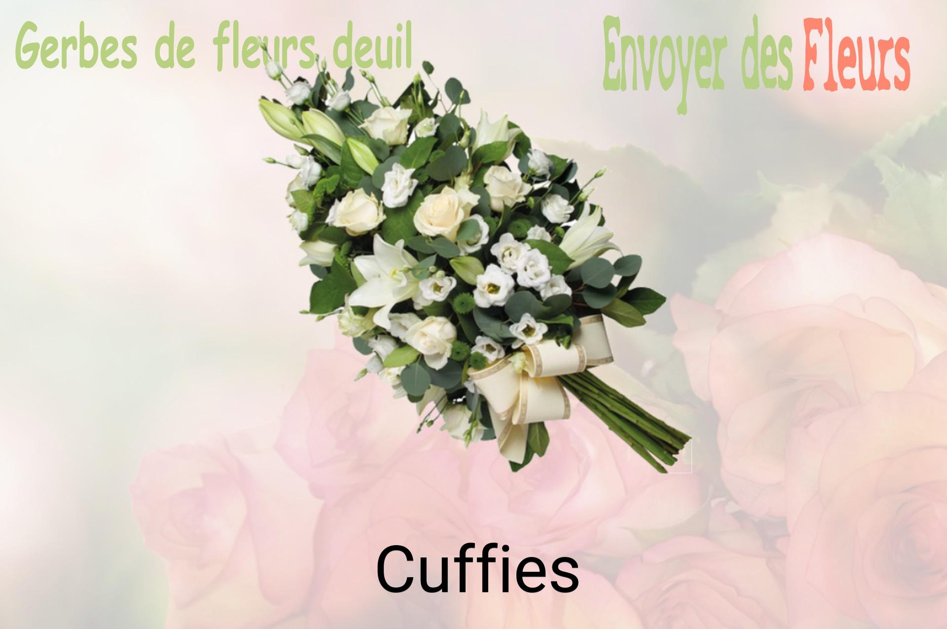 Gerbe de fleurs de deuil livrée à Cuffies